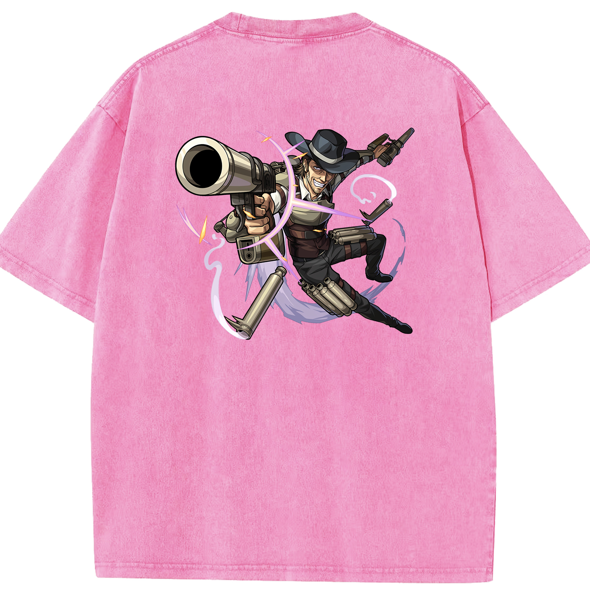 （画像用） 進撃の巨人 ケニー·アッカーマン Attack on Titan Kenny Ackerman 綿100% ヴィンテージ風 半袖Tシャツ（背面プリント）